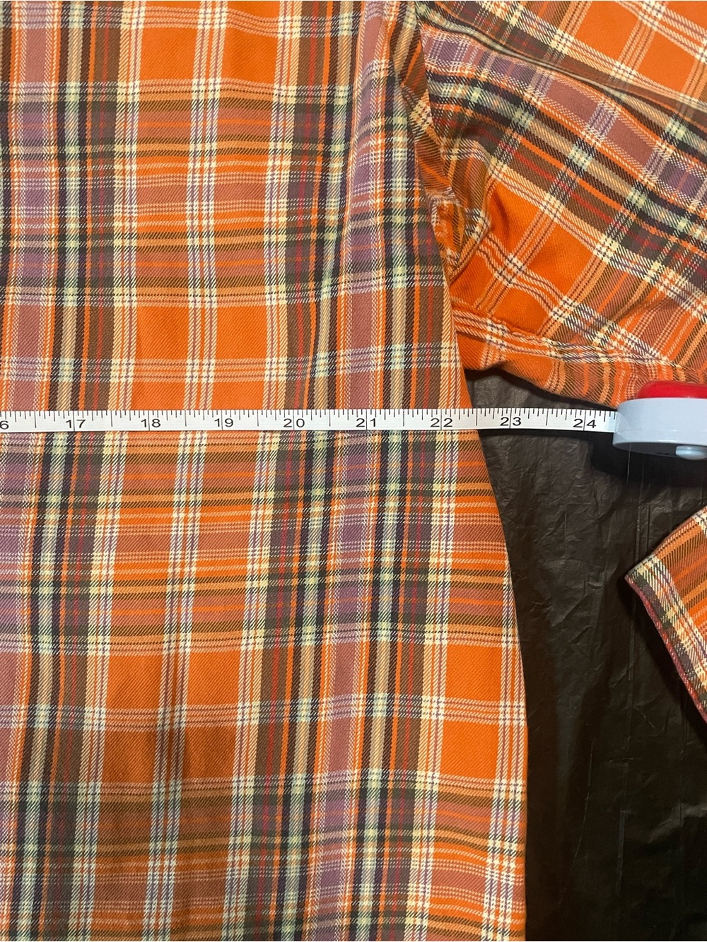 Ralph Lauren Orange and White Plaid Long-Sleeve Button-Down Shirt - Picture 5 of 6
